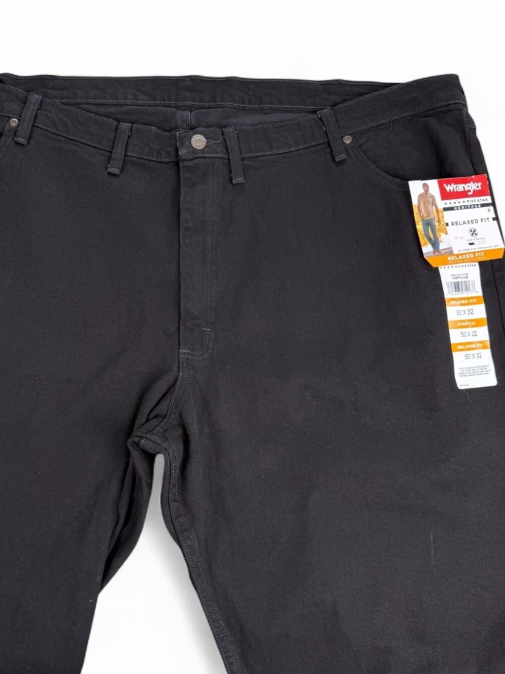 Wrangler Five Star Heritage Jeans Men's 50 Black Straight NWT